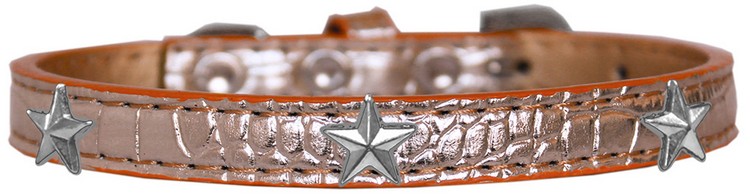 Silver Star Widget Croc Dog Collar Copper Size 18